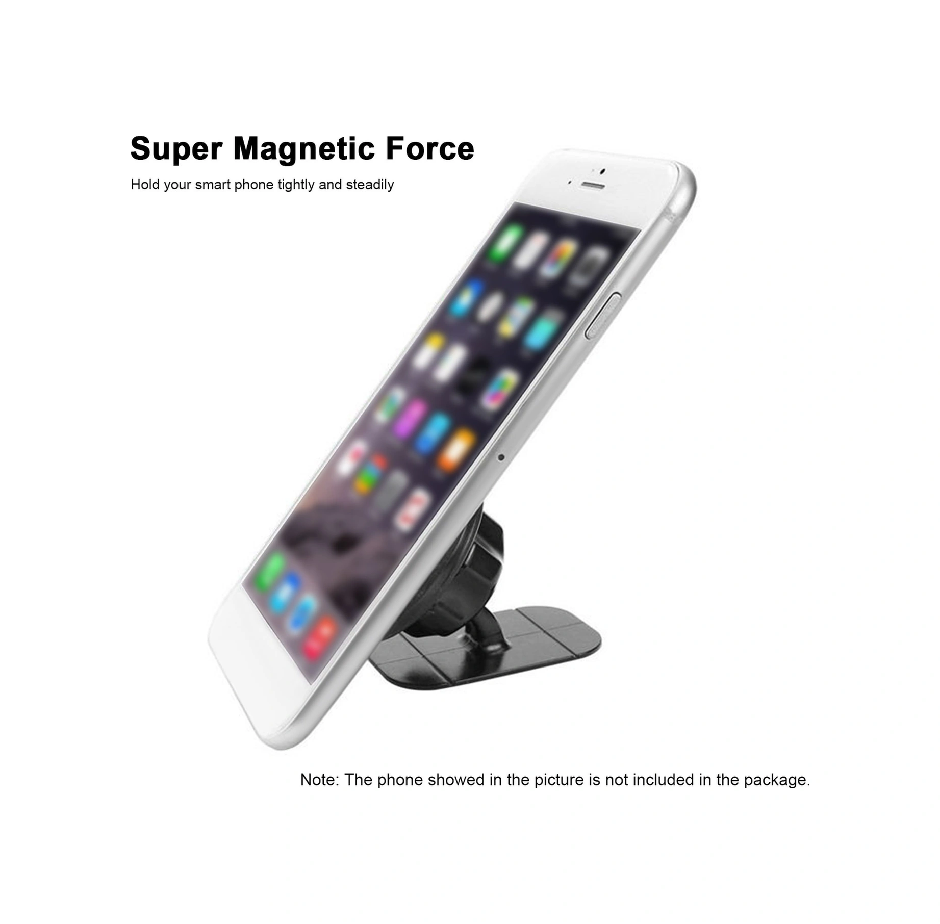 Moveevo Ds003 Siyah Araç Telefon Tutucu - Güçlü Manyetik Tutma, 360 Dönebilen, Evrensel Uyumlu Abs Malzeme