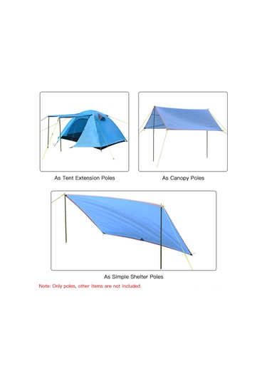 Tenfowee Dış Mekan Çadır Gölgesi Çubuğu - Demir Malzeme, 16mm Çap, 50cm Uzunluk, 700g Ağırlık 2 Adet Gümüş