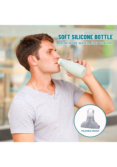 Lemestar Yeşil Silikon Katlanabilir Su Böceği - 500ml Dışarıda Kullanıma Uygun, Çekirdekli, Taşınabilir Spor Ve Seyahat Suluğu Diğer