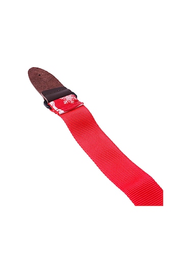 Wagon Straps Yılbaşı Temalı Gitar Askısı - Kırmızı/beyaz