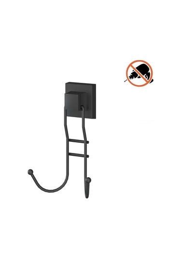 Tekno Tel Ef-236 Yapışkanlı Banyo 2 Li Askı Bornozluk Siyah