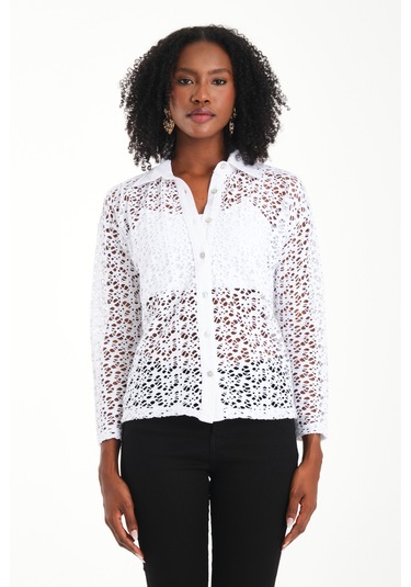 By Papi Dantel Gömlek Beyaz