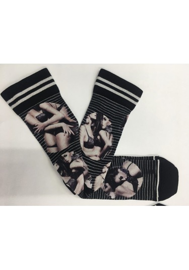 Çorap 2 Li Set Dijital Baskılı Renkli Çok Renkli