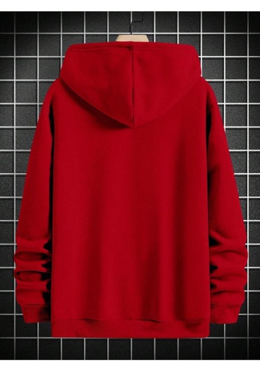 Startmore Kırmızı Unisex Kadın/erkek Kırmızı Chicago Oversize Kapüşonlu