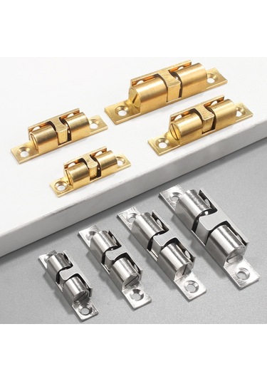 2 Adet Kabine Manyetik Yaylı Toka Bilyalı Kapı Enayi, Stil: Orta Altın Diğer