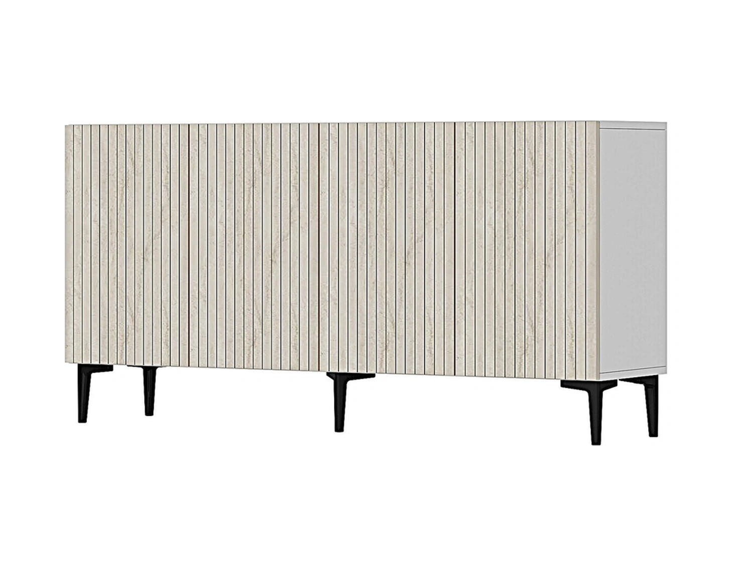 Ka1513bt Zeynep150 Konsol, Tv Sehpası Beyaz-traverten Kapak 150cm Beyaz