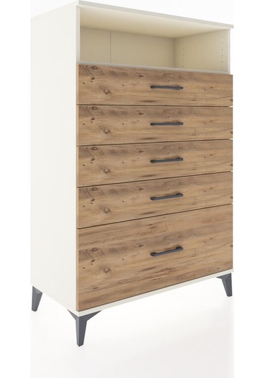 Hyperion Dolap Tek Raflı 5 Çekmeceli 88x44x134 Aytaşı-çam Aytaşı