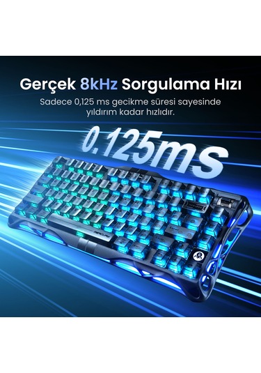 Gravastar Mercury V75 Hall Effect, Rapid Trigger 8.000 Hz Kablolu Manyetik Klavye + Xpro 32.000 Dpı Optik