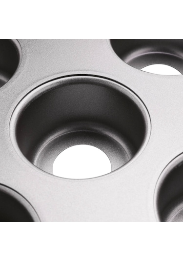 12 Parça Çıkarılabilir Tabanlı 12 Bölmeli Mini Cheesecake Tepsisi Gri