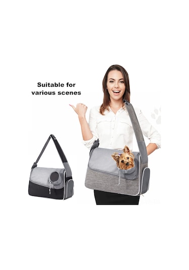 Vkemall Hafif透气牛津布宠物 Taşıyıcı Çanta - Köpek/kedi İçin En 6kg, Çapraz Çantolu Gri Model