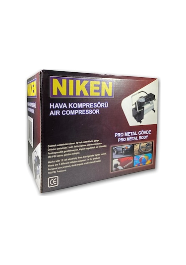 Niken Araç Oto Hava Kompresörü Metal Gövdeli Gri 12v