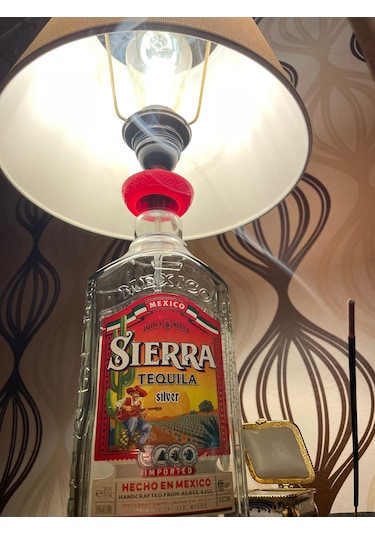 Sierra Tequlıa Şık Tasarımlı Şişe Abajur Krem