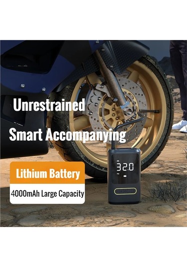 Jialan Mini 150psı Şişirme Lcd Ekran Akülü Pompa Usb Şarj