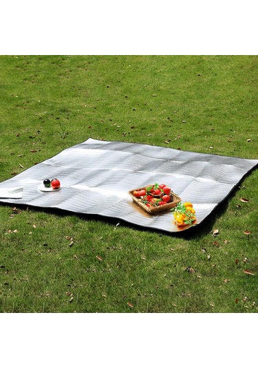 Suntek Açık Hava Kamp Matı Su Geçirmez Moda Piknik 100cmx200cm Gümüş
