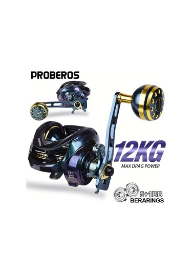 Motion003 Proberos Su Damlası Balık Makarası Sol El 5+1bb Bilyalı Rulman 7.2:1 Dişli Oranı 12kg Çekme Gücü Tatlı Tuzlu Su