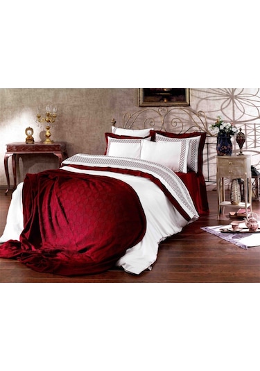 Nazik Home Sandy Nevresim Takımı Çk Bordo