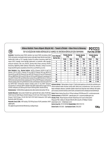 Alleva Holistik Tavuklu & Ördekli Tahılsız Mini Irk Yavru Köpek Maması 12 Kg