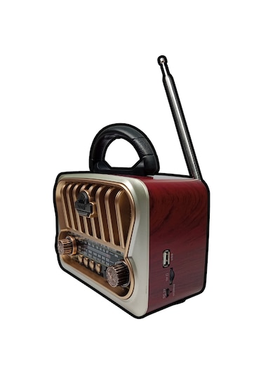 MN6 NS-09 Nostaljik TWS Destekli Ahşap Pilli Radyo