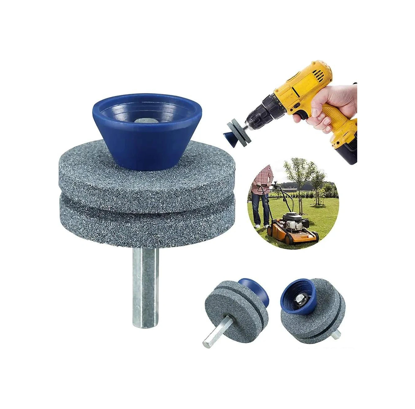 Skycity Elektrik Matkaplı Çift Katlı Çim Biçme Bıçağı Taslaştırıcı - Metal Taslaştırma Ve Parlatma İçin Mavi