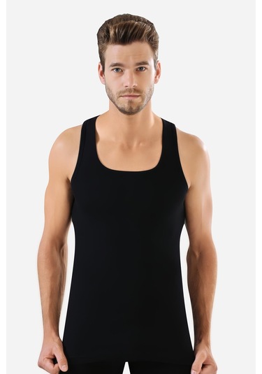 Erkek Renkli Ribana Atlet 3'lü Paket %100 Pamuklu Çok Renkli