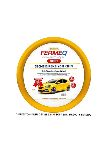 Direksiyon Kılıfı Geçme 38cm Soft Sarı Dkg001y Fermeq
