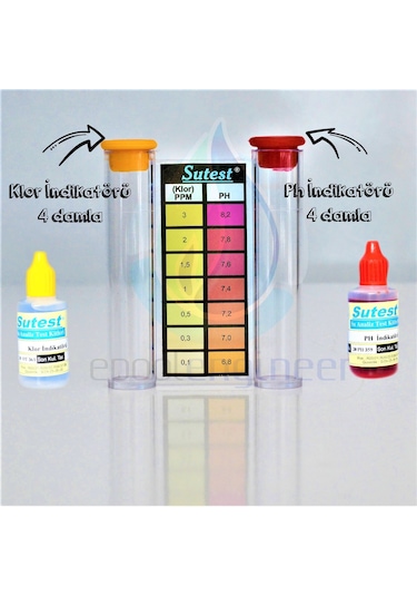 Havuz Suyu Test Kiti Sutest Klor Ph Ölçüm Kiti Sıvılı