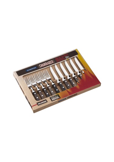 Tramontina Churrasco 21199903 Çatal Bıçak Barbekü Seti 12li Kutu Kahverengi