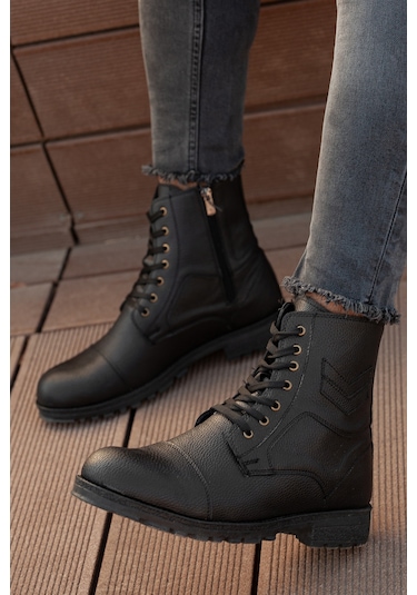 D460 Soğuk Geçirmez Kışlık Fermuarlı Unisex Bot Kauçuk Taban Sağlam Garantili Ürün Siyah