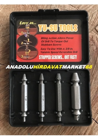 Yu-su Bozuk Vida Sökücü Vida Sökme Klavuzu Ters Diş Klavuz Seti