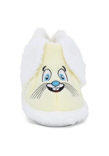 Kulakcıklı Kreş Ev Okul Ayakkabısı Unisex Bebek Çocuk Panduf Kırık Beyaz