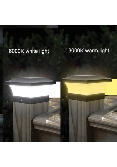 Cbtx Bahçe Aydınlatma Güneş Led Su Geçirmez Dış Mekan Sütun Işığı Avlu Aydınlatma Lambası Sarı Sıcak Işık