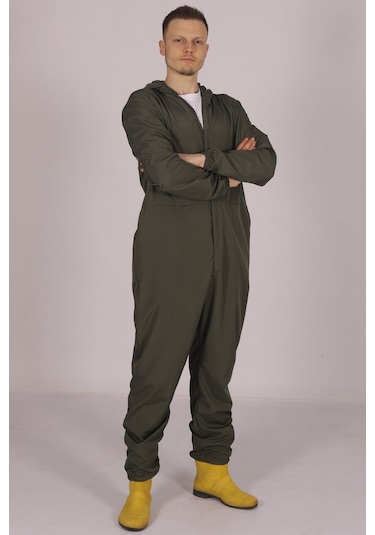 İşçi Tulumu  Yağmurluk Çiftçi Bahçıvan Kuaför Laboratuvar Sıvı Geçirmez Terletmez Kumaş Yeşil