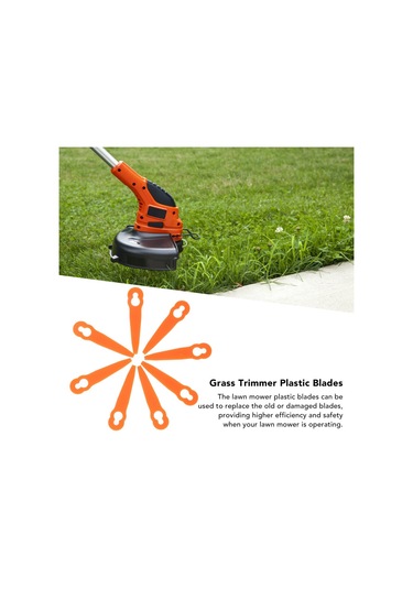 Springsun 100 Adet Turuncu Çim Kesici Plastik Bıçaklar  Polycut 2 2 3-2 İçin Uygundur