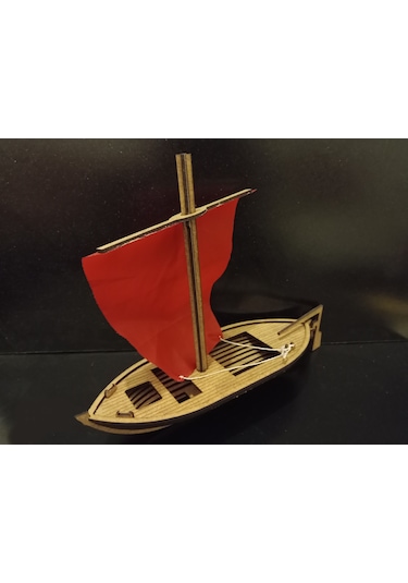 TLR hobi 3d Balıkcı Teknesi Lazer Kesim Ahşap Maket