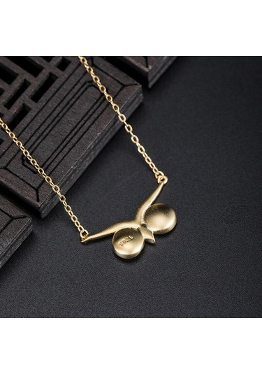 925 Ayar Gümüş Kadın Baykuş Kolye Kolye El Yapımı Yeşil Yeşim Gözler Kolye Çin Tarzı Vintage Takı Kolyeler Altın - Gümüş