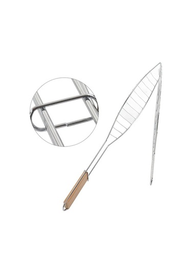 Besthome1 Çelik Işınlı Mangal Sepeti, Ahşap Kollu, Kompakt Depolama, Farklı Yemekler İçin Dışarıda Mangal Yapmak İçin Uygun Çok Çok Renkli