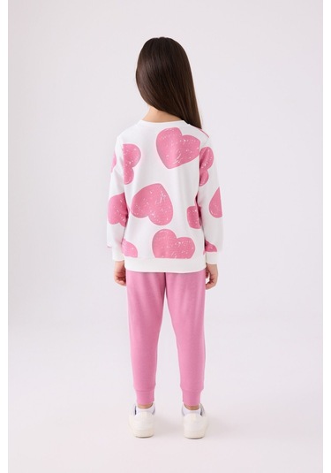 Kız Çocuk Eşofman Takım Krem