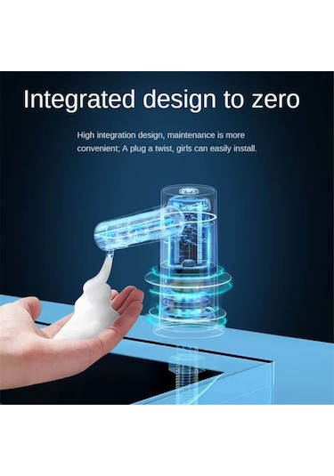 Xurunkeji Tezgah Üstü Lavabo Musluğu Sabunluk Kızılötesi İndüksiyon Otomatik Sabunluk Banyo Sabunlukları Sıvı Gümüş Gümüş