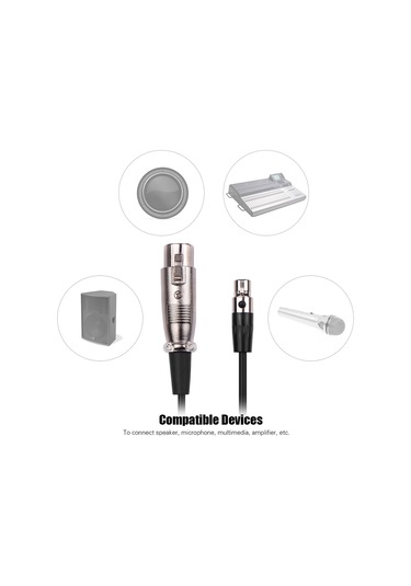 Samdoo 2m Siyah 4-pin Mini Xlr Ta4f 转xlr F Ses Kablosu - Abs+açık Bakır - Ses Kalitesi İyileştirir, Sağlam Ve Dayanıklı