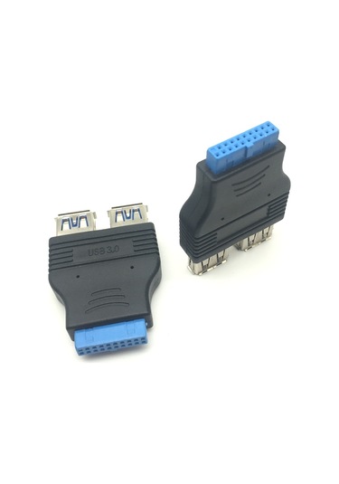 Generic 2 Port Usb 3.0 A Dişi Bağlantı Noktası Hub Anakart 20 Pin Başlık Adaptörü Dönüştürücü Konnektör