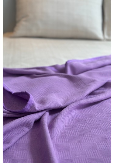 Alla Turca Çift Kişilik Doğal Pamuk Pike Mor