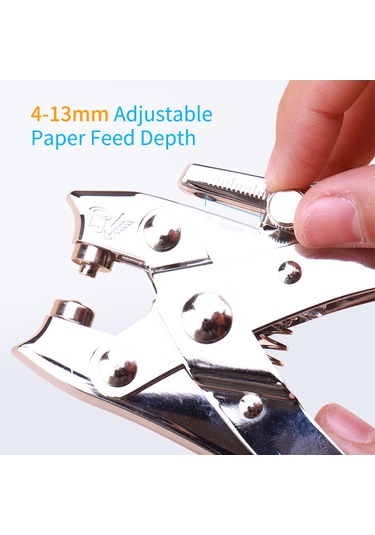 Aubyhe Güç Tasarruflu Metal Delik Açıcı - 30 Sayfa Kapasite, 4-13mm Uyumlu, 5mm Çap, Silver Gümüş