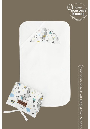 Mordesign Bebek Çanta Alt Açma Minderi Alt Değiştirme Pedi Taşınabilir Bakım Örtüsü Care Tilki Serisi Gri Zg10131-2 Gri