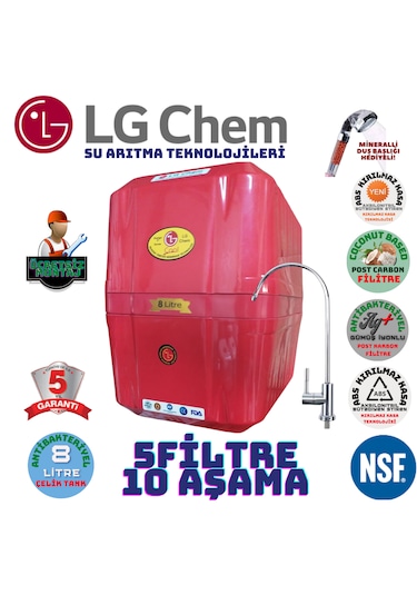 Lg Chem Cool Krmz Montaj Dahil 8lt 5fl 10 Aşama Su Arıtma Cihazı
