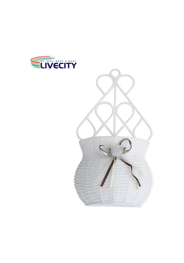 Lebihmurah 2706 Bitki Sepeti Yeniden Kullanılabilir Rustik Duvar Asma Bitki Bahçe Sepeti