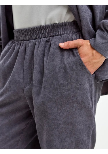 Ashım Brand Erkek Yazlık Penye Takım Elbise - Pantolonlu 447336382 Koyu Gri