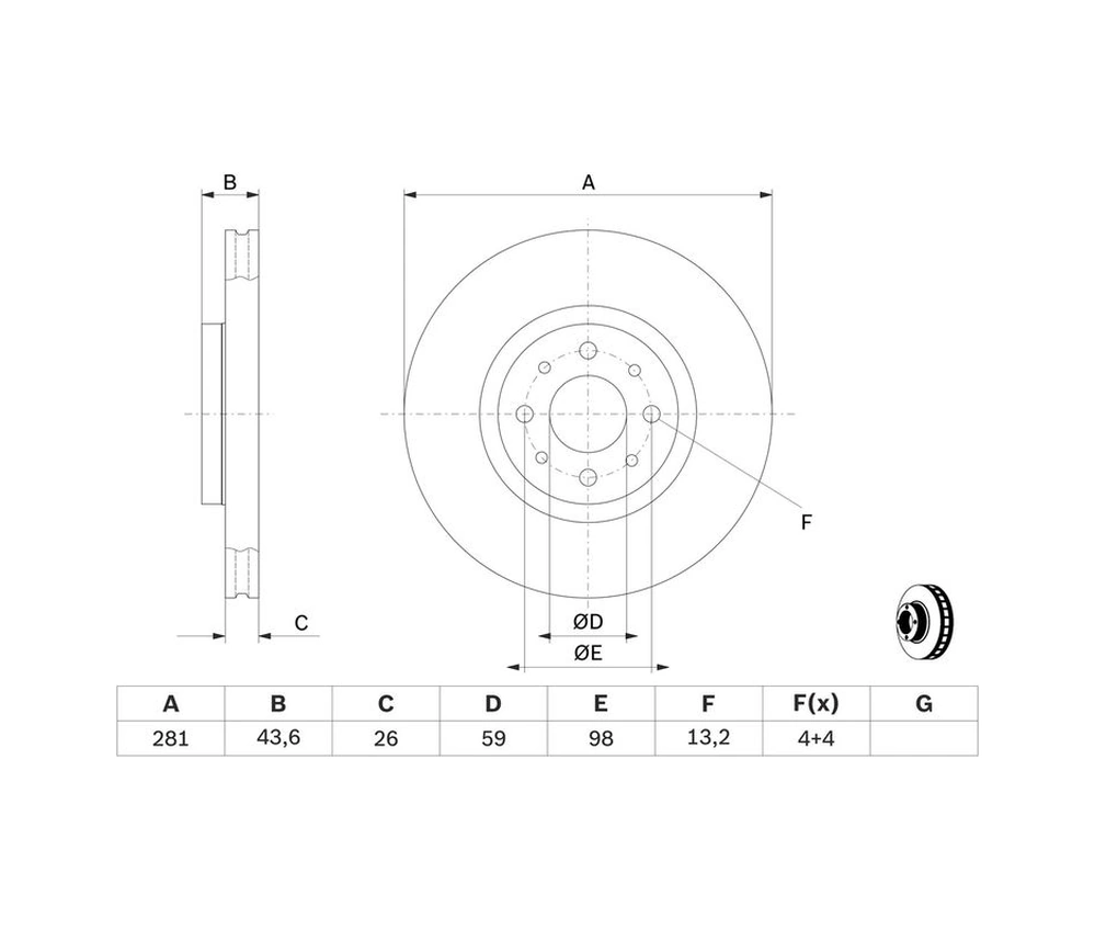 Alfa Romeo Mito 1.4 2009-2018 Bosch Ön Disk Netparbd755 2 Adet