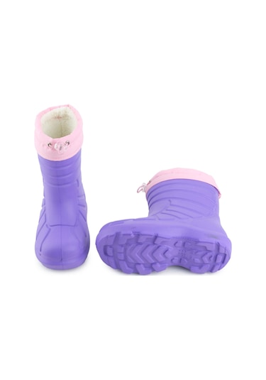 Gezer Kız Çocuk Kışlık Eva Boğazdan Lastikli Sessiz Taban Kar Bot Çizme Eflatun