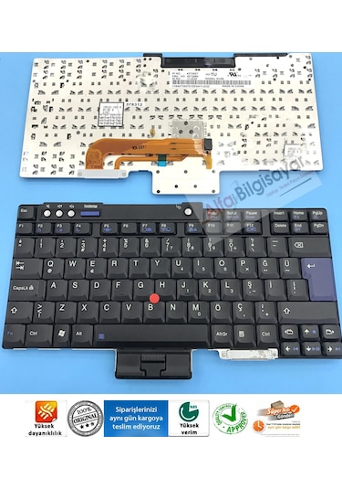 Alfabilgisayar Ibm Lenovo Uyumlu Thinkpad T400, T500 Klavye Tuş Takımı Siyah Renk Q-Tür