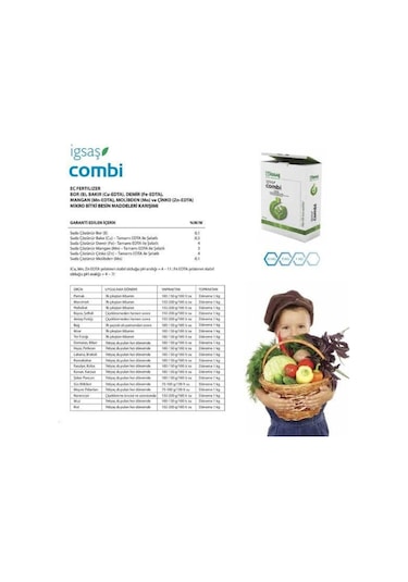 Combi 1 Kg Mikro Bitki Besin Maddeleri. Bor Gübresi, Bakır-demir Gübresi, Mangan Gübre, Çinko Gübre